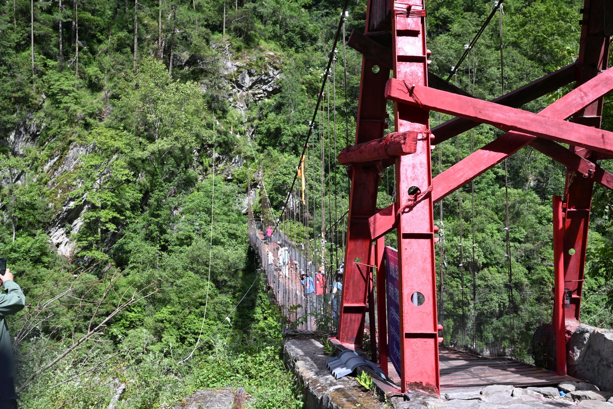 拉月藤網吊橋已沒有藤枝,不復舊貌。