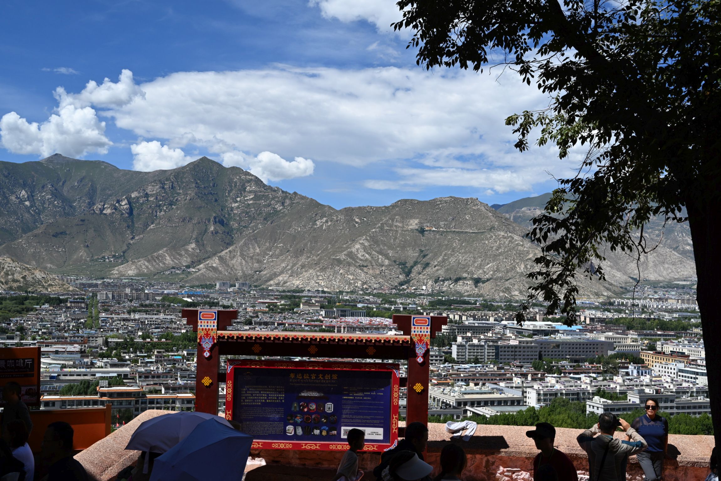 在布達拉宮鳥瞰拉薩市風光
