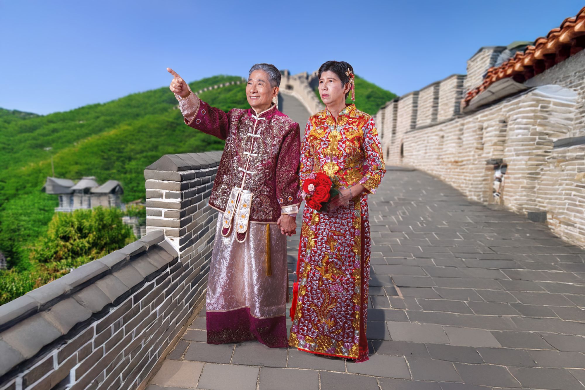 翁氏夫婦(後製後的婚紗照)