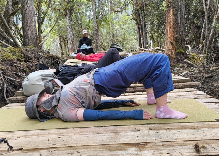 阿正筋骨柔軟，在藥王谷做了不少瑜伽練習。